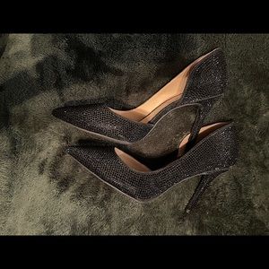 Black sparkly heels